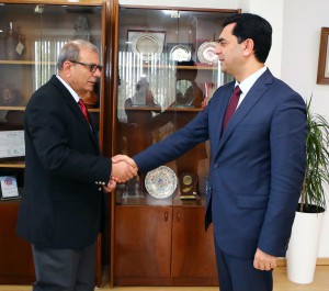 Foreign Minister Özdil Nami and  President of the Cyprus Turkish Chamber of Industry Ali Çıralı